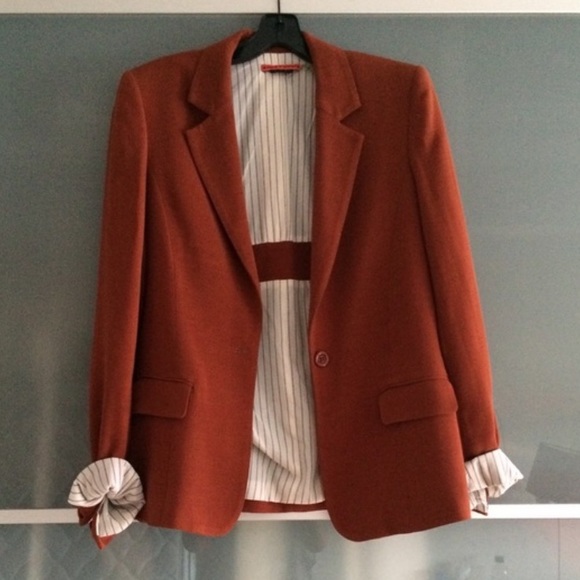 Alice + Olivia Jackets & Blazers - Alice+Olivia Rust Orange Fitted Blazer Suit Jacket